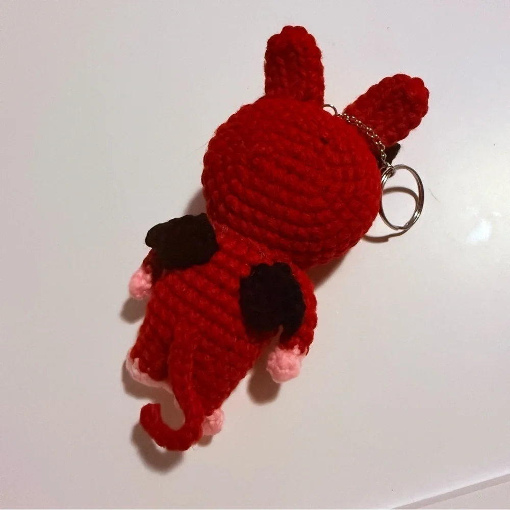 Handmade One of a kind Labubu Devil Crochet Keychain